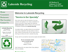 Tablet Screenshot of lakesiderecycling.com